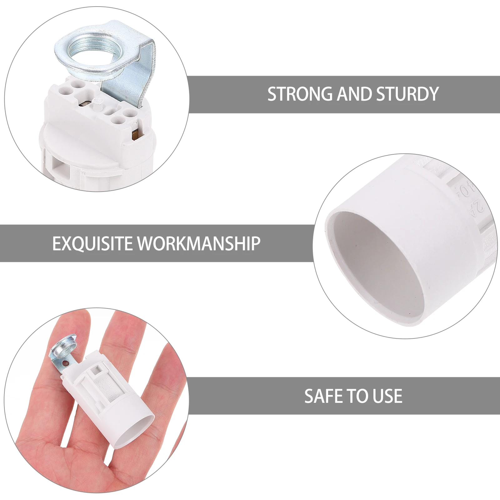 

10 шт. E14 цоколь лампы надежный материал точный дизайн безопасное и прочное домашнее освещение E14 держатель лампы цоколь