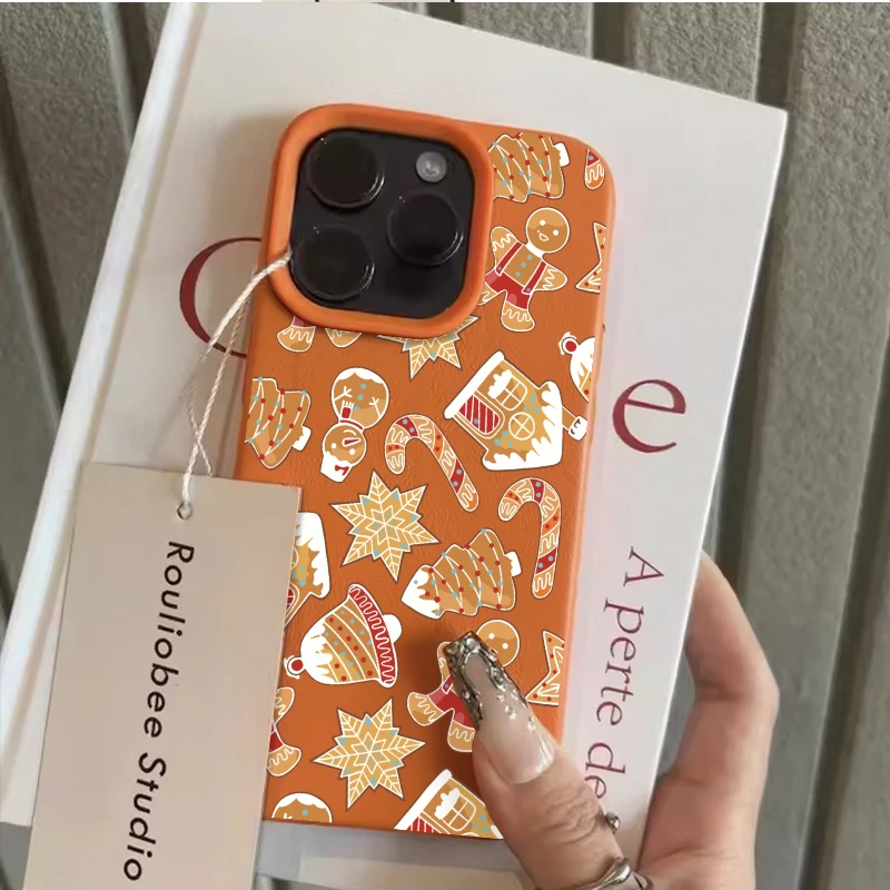 جديد INS عيد الميلاد لطيف الزنجبيل قضية الهاتف آيفون 17 ProMax 16 15 14 13 12 11 XS XR 7 8 Plus 17Air 16E غطاء مقاوم للصدمات