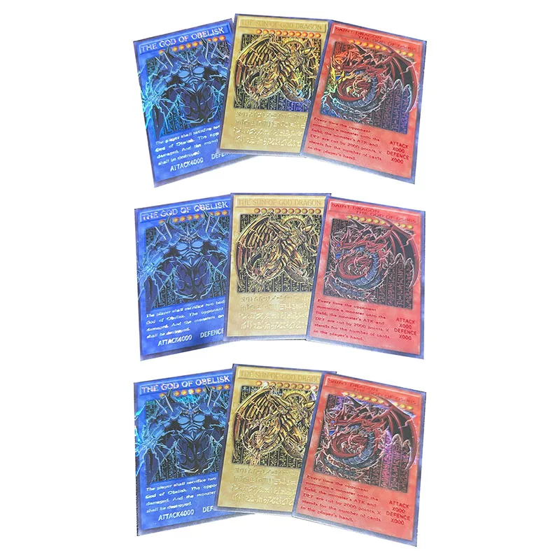 Anime Yu-Gi-Oh DIY ACG Obelisk the Tormentor Slifer the Sky Dragon Battle Game Collectible Cards Toys for boys Birthday Present