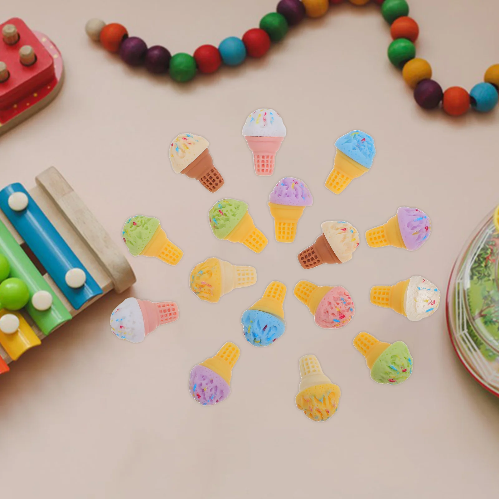 27 Stuks Mini Ijsje Hars Ambachten Realistische Fantasiespel Voedsel Set Keuken Accessoires Miniatuur Simulatie Decor