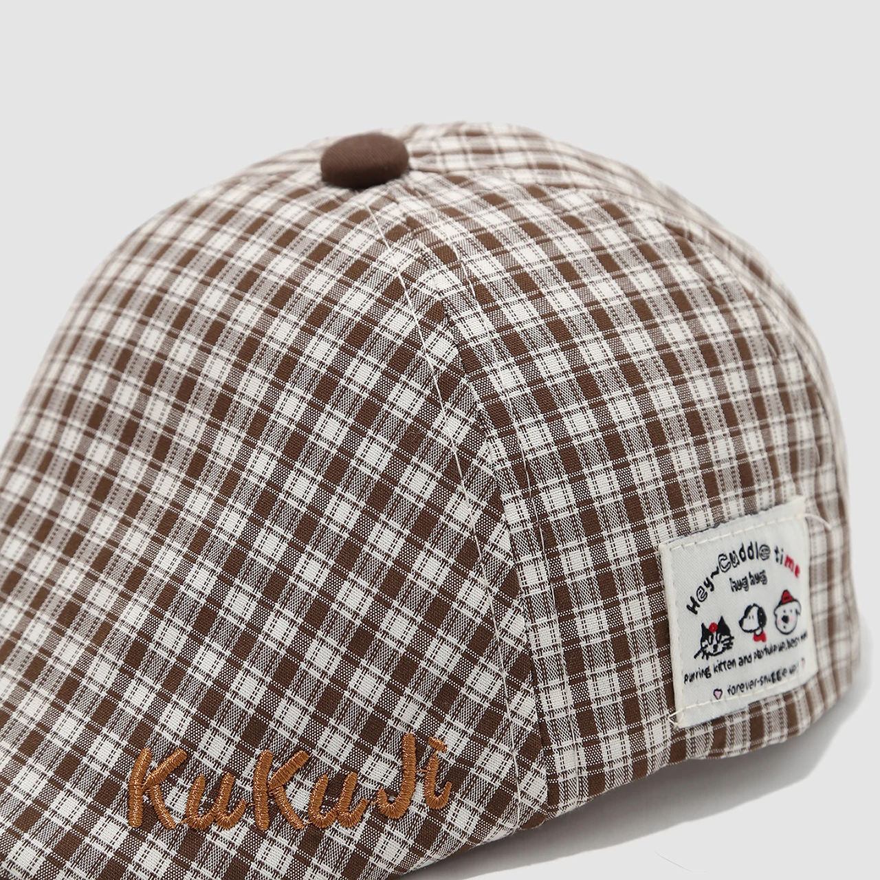 Fashion Children Checkered Beret 6-24Month Baby Sun Hat Boys Girls Sunshade Visors Outings UV Protection Duckbill Cap view 4