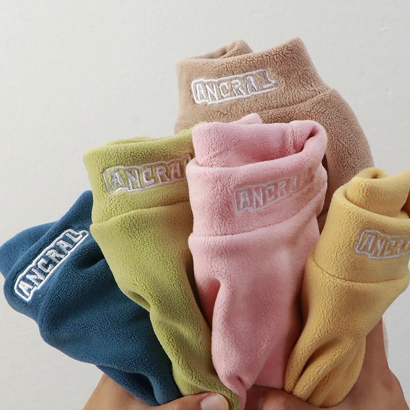Winter Children's Bottoming Shirts Baby Boys Fleece Thickened T-shirts Kids Clothes Toddler Girls Turtleneck Pullovers Sweater