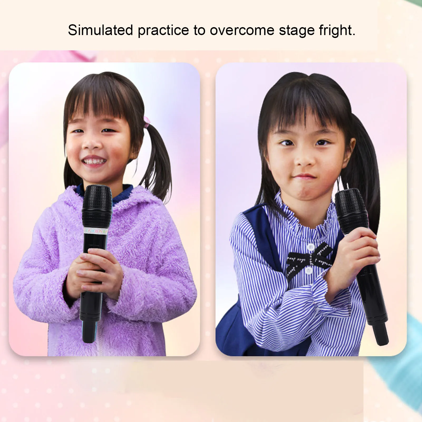 Microphone Toy Plastic Pretend Microphone Prop Simulate Speech Practice Mic for Cosplay Birthday Party Favors Costume Play