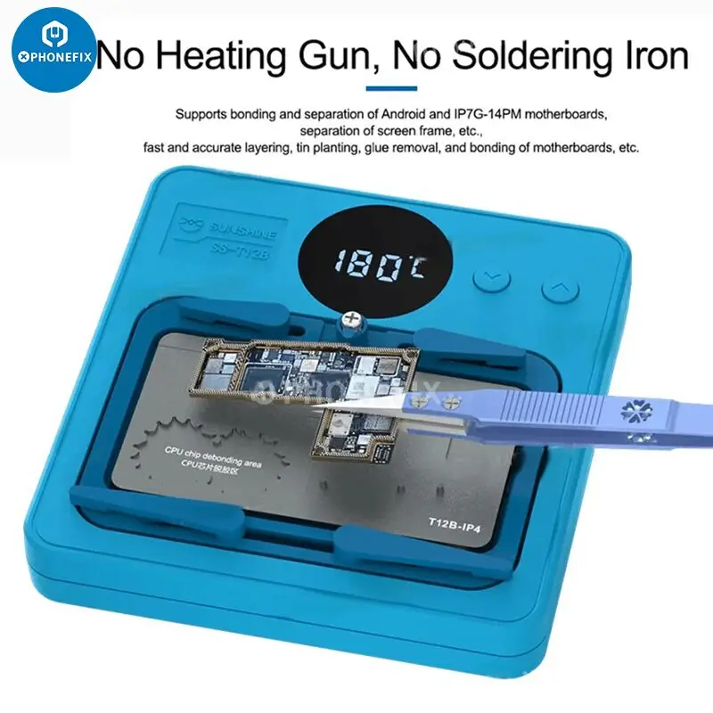 Sunshine SS-T12B Universal Intelligent Maintenance Heating Platform for iPhone 7-15 Android Motherboard BGA CPU Face Repair Tool