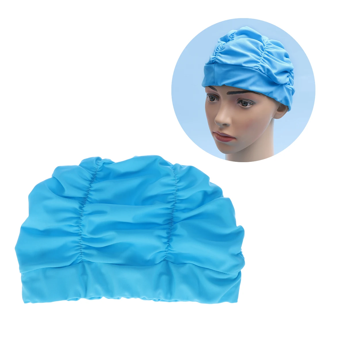 قبعات سباحة مطوية للنساء خفيفة الوزن وصديقة للبيئة وواقية للشعر، قبعة سباحة عصرية للسيدات وإكسسوارات حمام السباحة