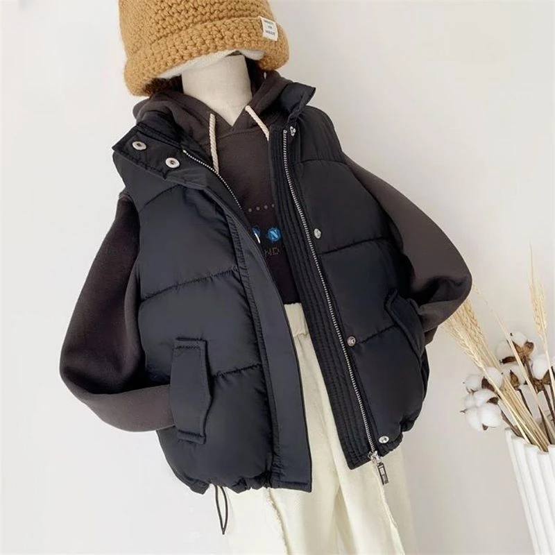 2023 Autumn/Winter Korean Casual Children's Down Jacket Sleeveless Cotton Jacket Men's and Women's Thickened Cotton Jacket