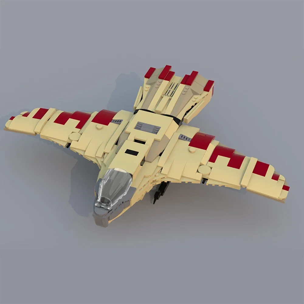 Accesorios de película estrella clásica, bloques de construcción de Warhawk Starfighter de la guerra espacial del siglo 25., modelo de luchador halcón, juguete para regalo para niños