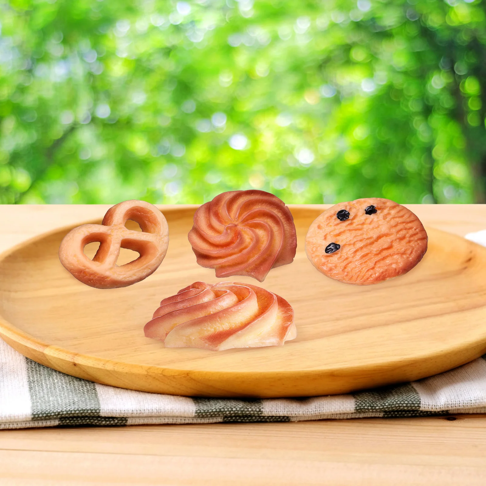 6 Pcs Cookie Accessories Pretend Cookies Realistic Fake Food Artificial Biscuit Christmas Decoration Tabletop Dessert