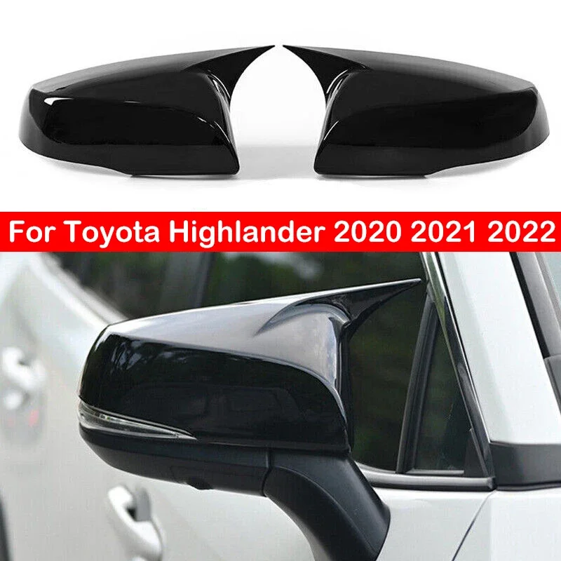 

Для Toyota Highlander 2020 2021 2022, автомобильное боковое зеркало заднего вида, крышка звукового крыла, внешняя дверная отделка, отделка из углеродного волокна, черный