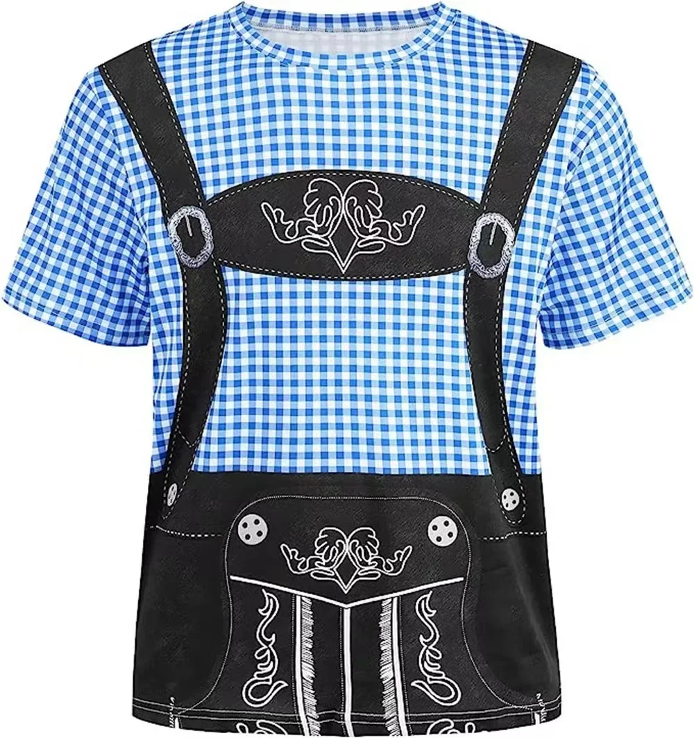 

New Summer 2024 3D Printed Oktoberfest Pattern Clothing Fashion Men's and Women's Plus-size Relaxed Comfortable Breathable Top