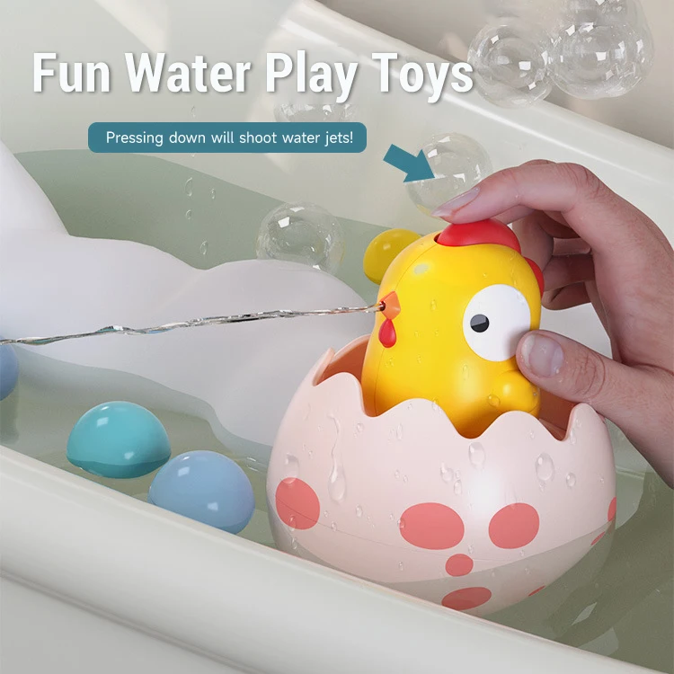 Baby Bathing Toys Children Cute Duck Penguin Dinosaur Egg Water Spray Sprinkle Bathroom Toys Kids Happy Bath Accompany Toys Gift