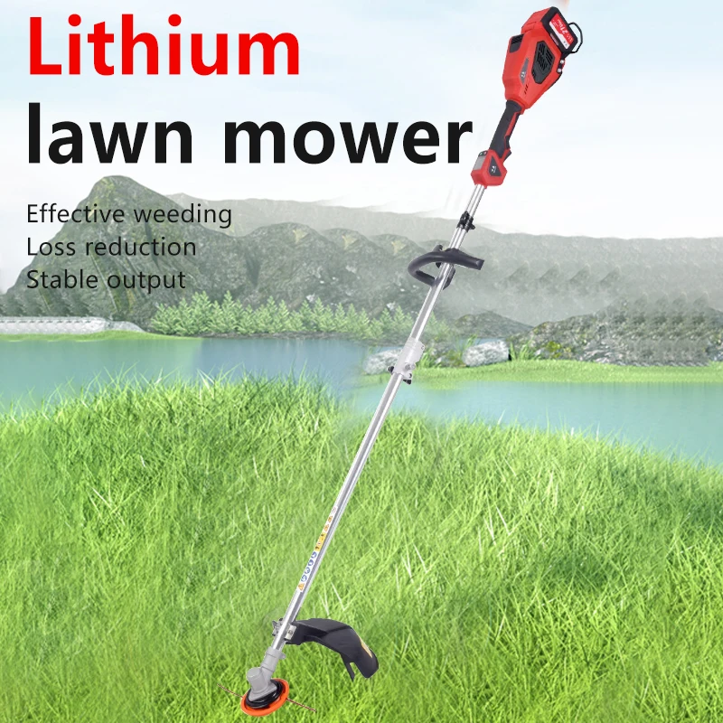 21V-24V/42V Household Power Garden String Trimmer Industrial Rechargeable Battery Cordless Electric Mower Grass Cutter Cutting