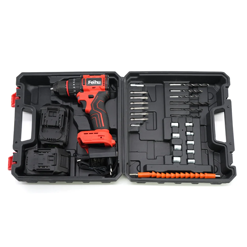 

Cordless Electric Power Tool OEM Cordless 21V Impact Drill With 45N.m High Torque And Powerful Brush Motor Drill Set