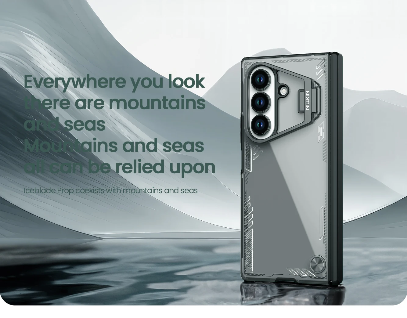 

Чехол Nillkin для Samsung Galaxy Z Fold 7 5G, 360, Iceblade, опора, складной объектив, защита камеры с защитной крышкой-подставкой