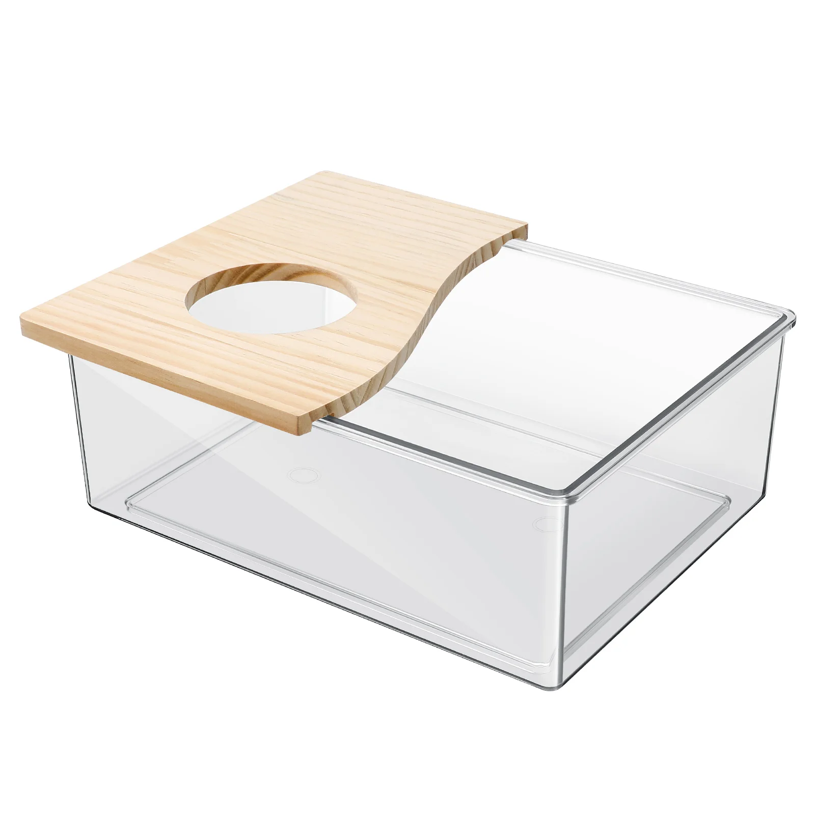 

1Pcs Durable Acrylic Hamster Sandbox Chinchilla Bath Open Design Smooth Surface Pet Bathing Tub Health Fun