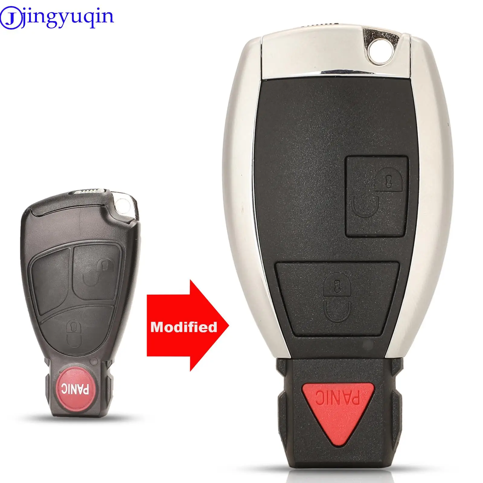 

jingyuqin Modified Car Key Shell Case Cover For Mercedes Benz B C E ML S CLK CL Replacement Smart Car Key Shell 3 Buttons