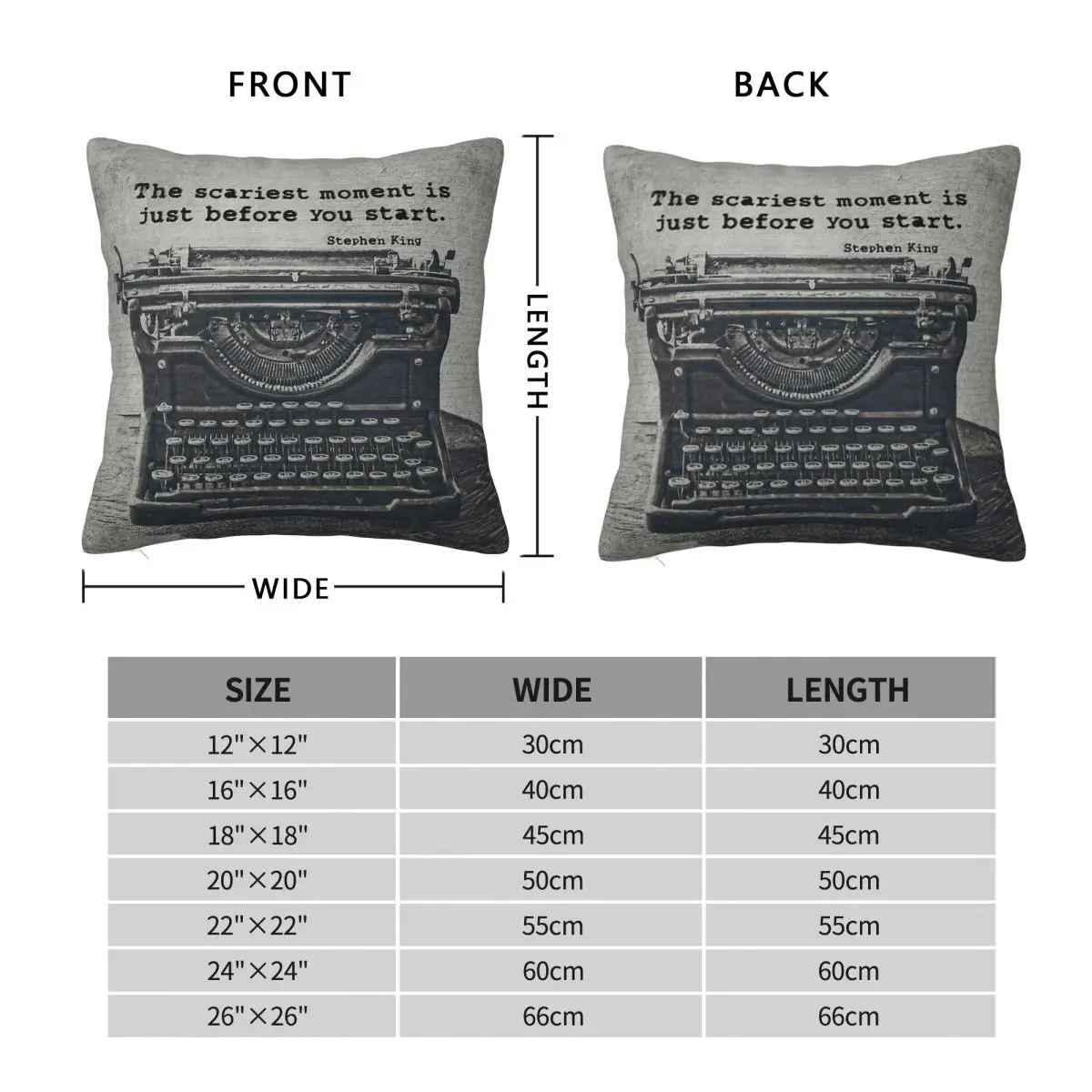 Scariest Moment Is Just Before You Start Pillowcase Polyester Linen Velvet Pattern Zip Decor Throw Pillow Case Bed Cushion Cover