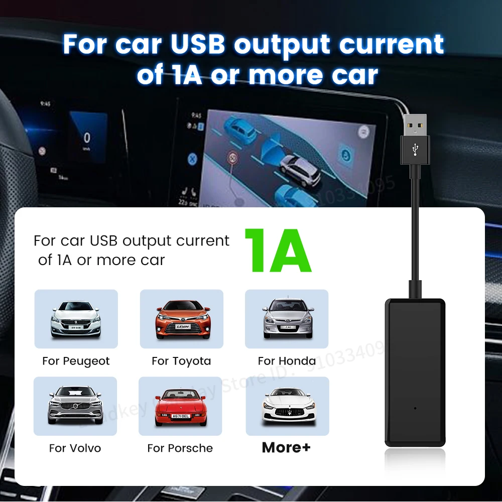 CarlinKit USB Adapter Car Power Supply Cable 4A Output Insufficient Power Supply Solution Car Accessory Work with CarPlay Ai Box