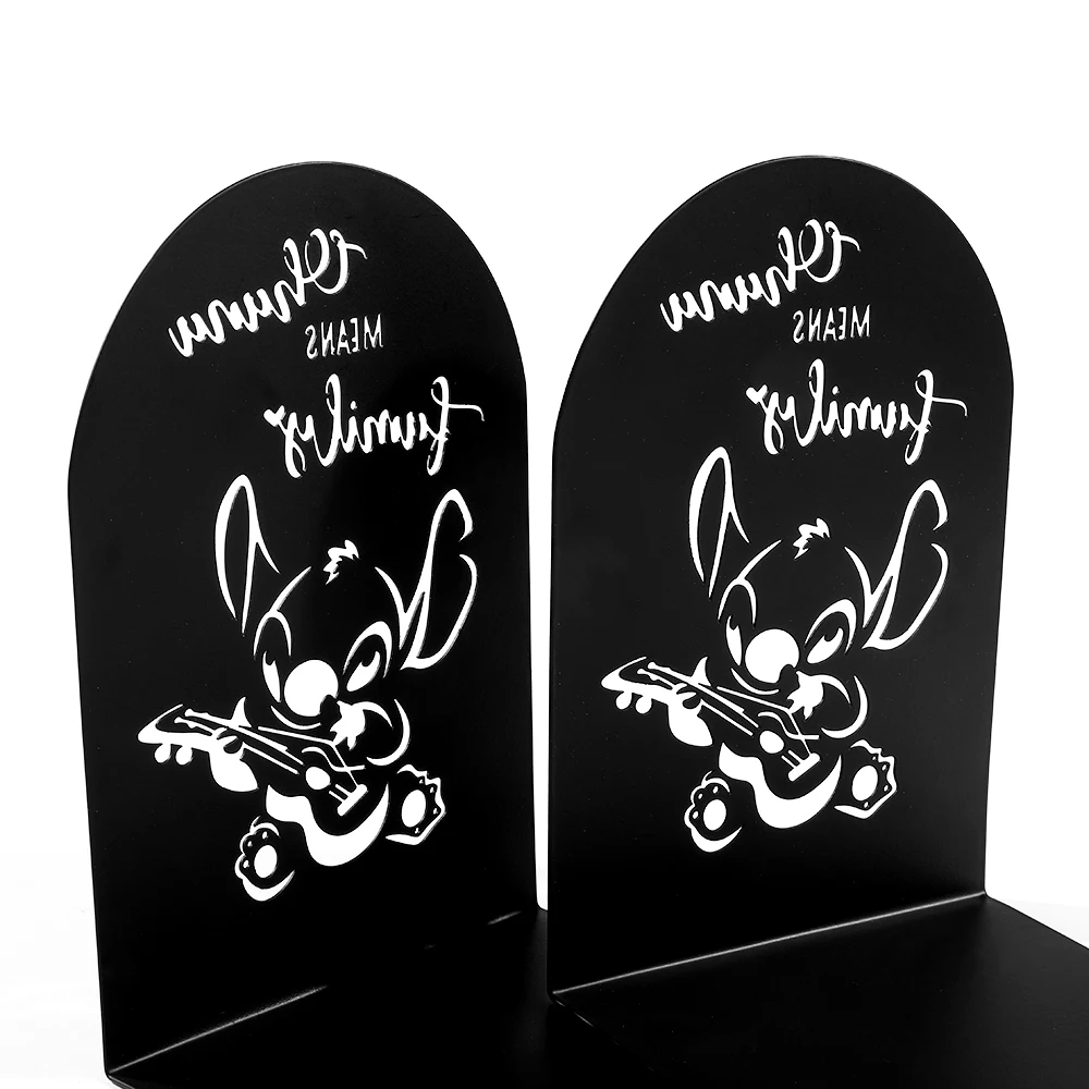 Imagem -04 - Cute Stitch Livro Termina para os Amantes Heavy Duty Metal Bookends Desktop Office Home Bookshelf Book Rack Material de Escritório Pcs