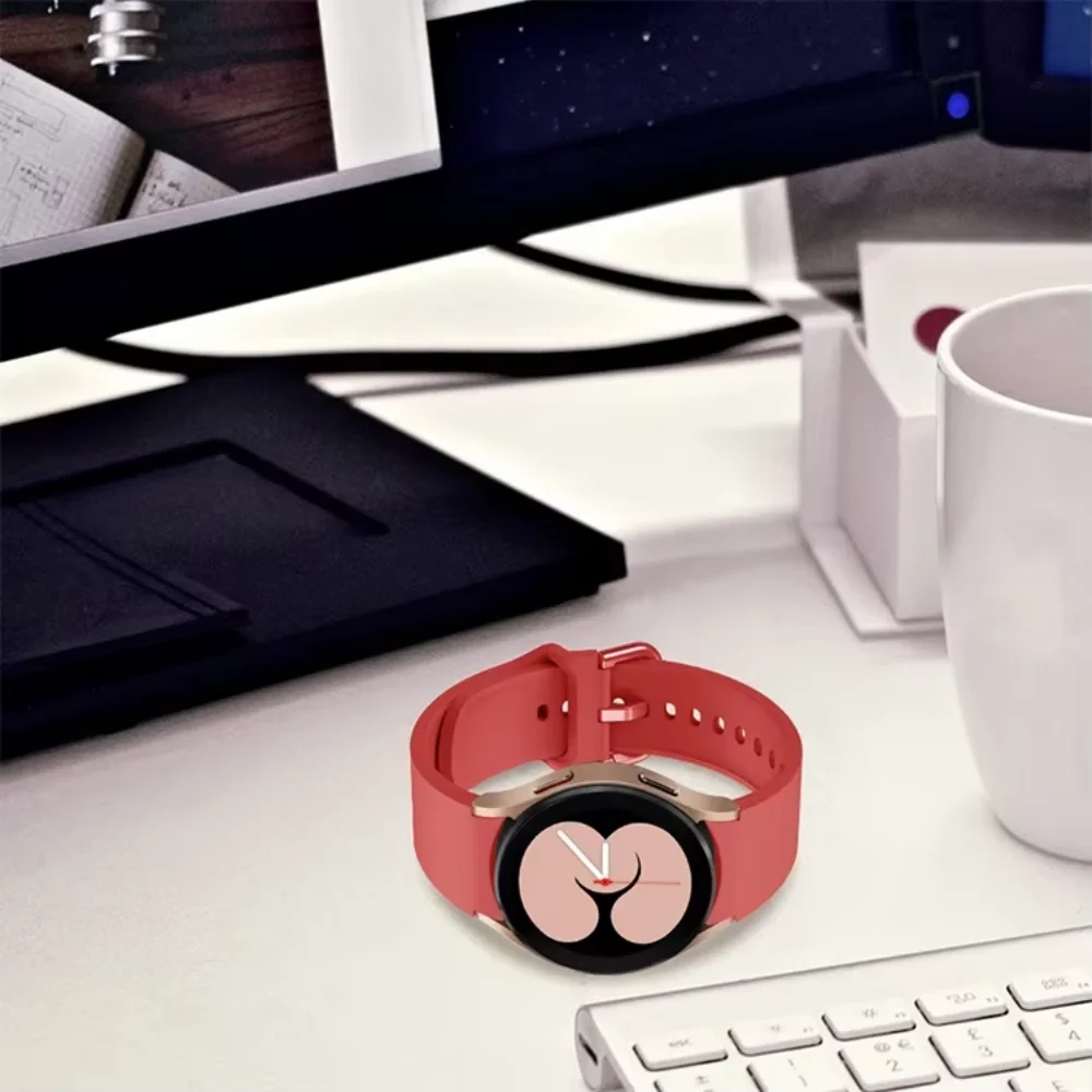 Silicone Strap for Samsung Galaxy Watch 7/6/5/4 40mm44mm Color Tonal Buckle Bracelet for Galaxy 6/4 Classic 5 Pro 45mm Soft Belt