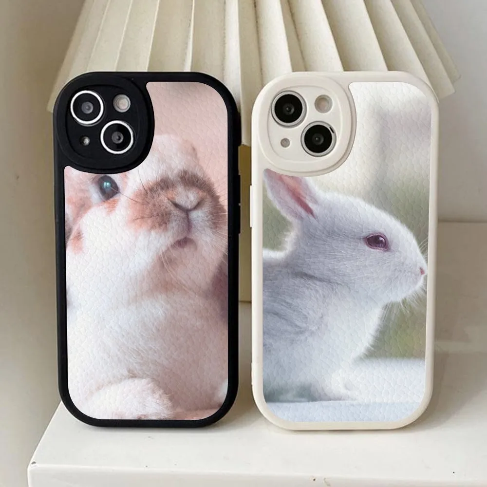 

Cute Bunny Rabbit Phone Case Hard Leather For iPhone 14 13 12 Mini 11 14 Pro Max Xs X Xr 7 8 Plus Fundas