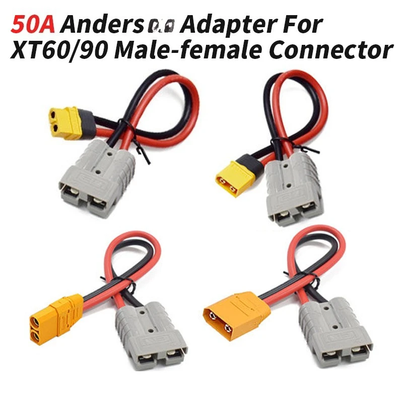 

50A Anderso Plug to XT60/XT90 Aircraft Model Lithium Battery Adapter Cable XT60 XT90 Male/Female Connector to 50A Charging Line
