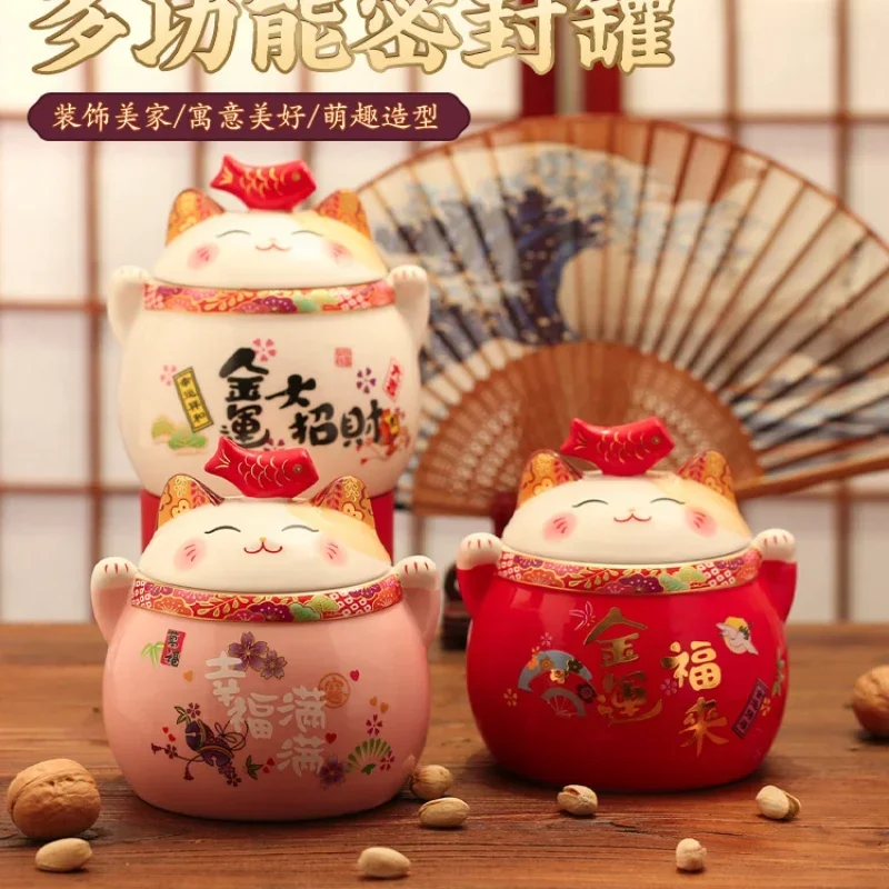 

apply Cereals Storage Tank Ceramic Kitchen Snacks Dry Goods Beans Tea Storage Jar