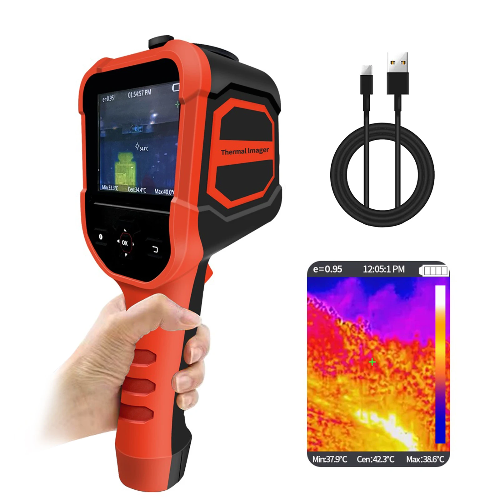 HOLDPEAK-Infrared Thermal Imager Camera, Handheld IR Imaging Camera, PCB Circuit, Industrial Testing, 206x156