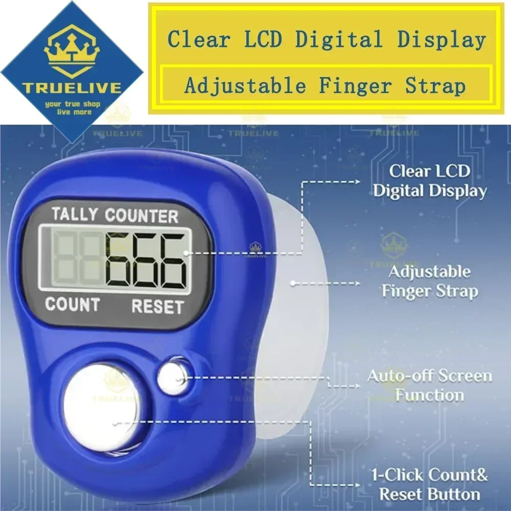 【Wholesale More Cheaper】Mini Electronic Finger Counter Hand Tally Clicker Counter Ring Digital Counters Knitting Row Counter
