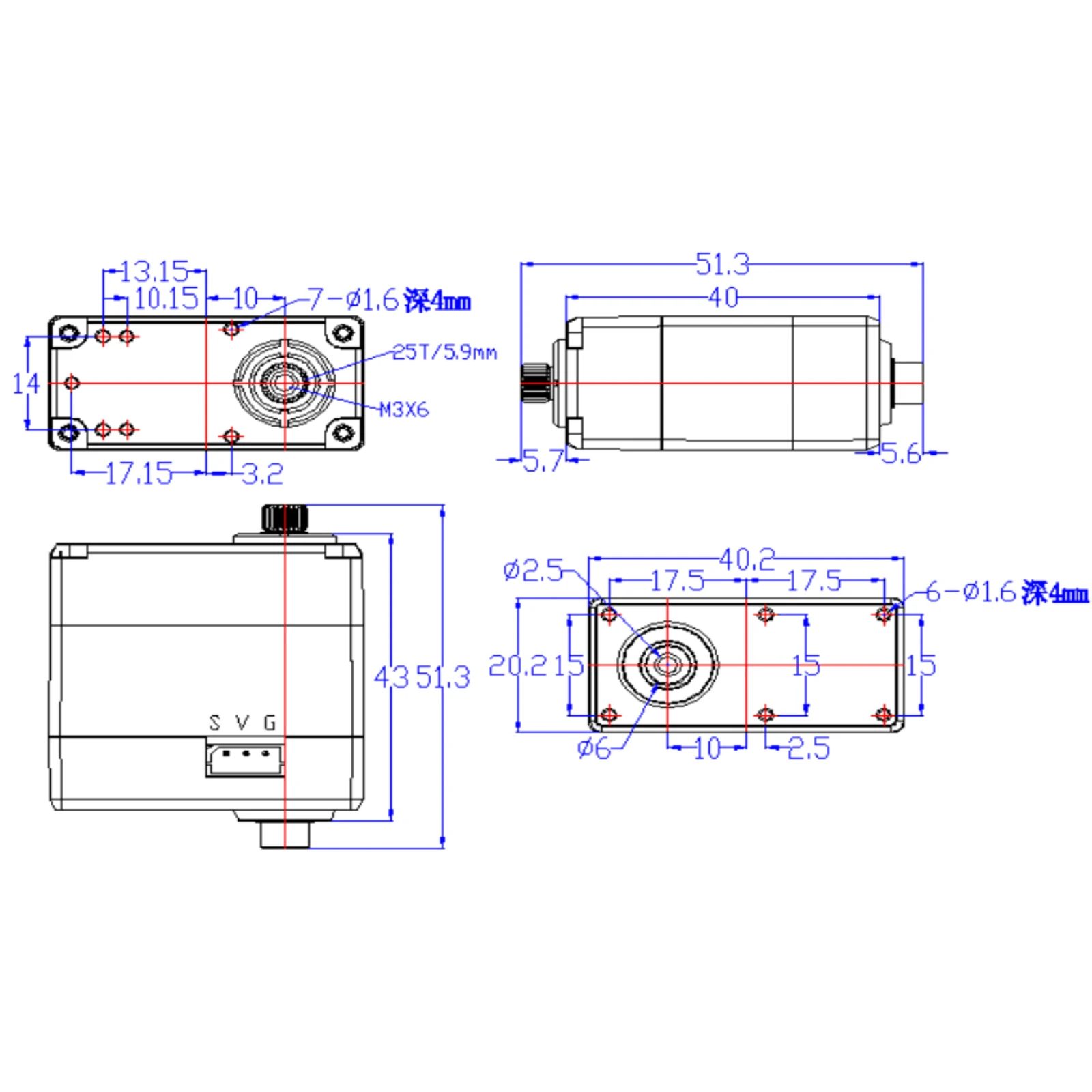 Servo de bus série double axe Feetech 15KG 180 °   Support de moteur contrôlable en Angle, commentaires de Position, servos TTL pour modèle de Robot SCS15
