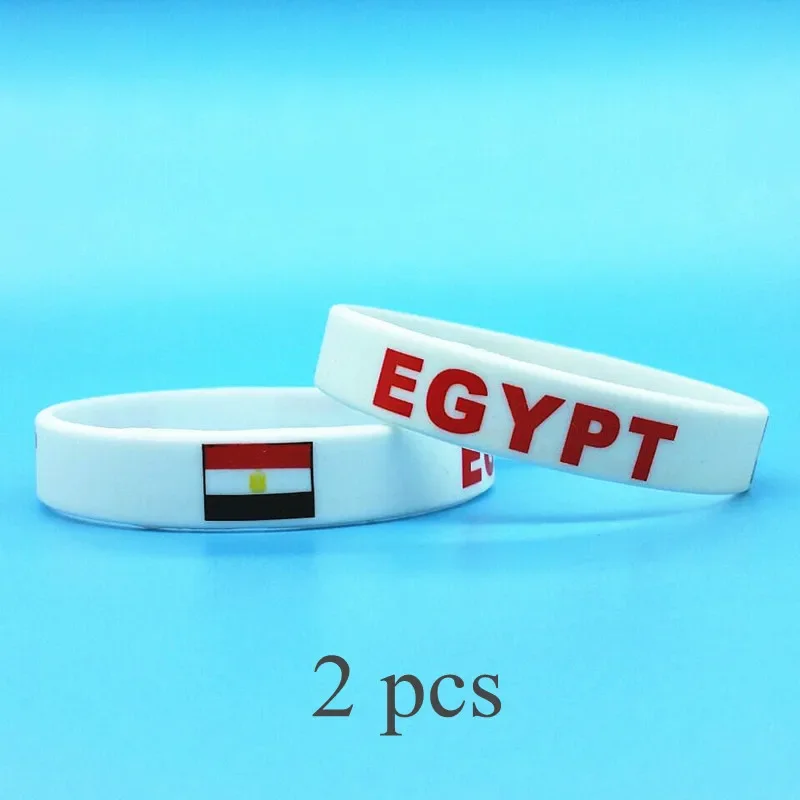 2pcs Egypt Flag Silicone Bracelets Sports Game Wristbands National Day Wrist Strap for Men Women Rubber Band Fashion Accessories