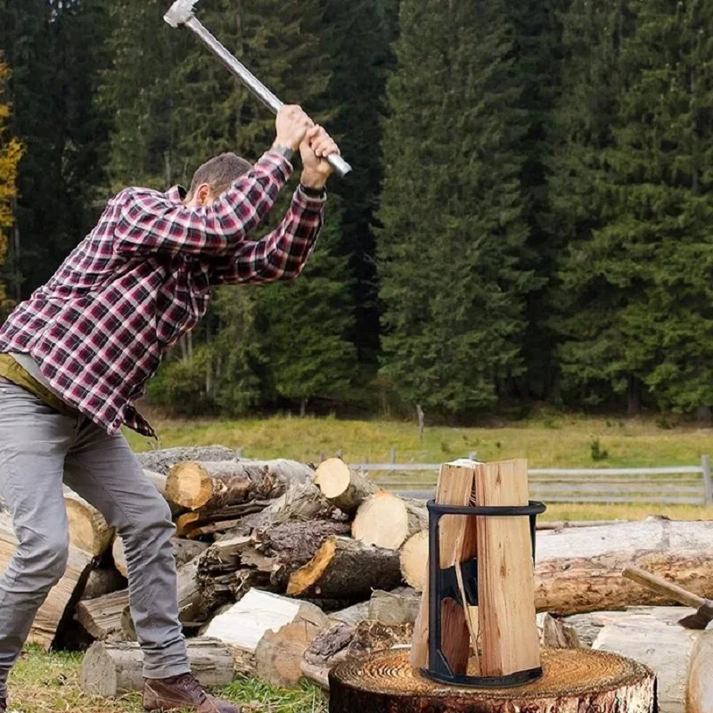 

Handmade Cast Iron Wood Splitter Manual Log Splitting Wedge Hatchet Kindling Firewood Splitter Woodworking Camping Firewood