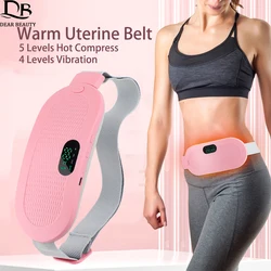 Wireless USB Warm Palace Belt 5 Gear Infrared Heating Pad Vibration Abdomen Belly Massager Brace For Women Menstrual Pain Relief