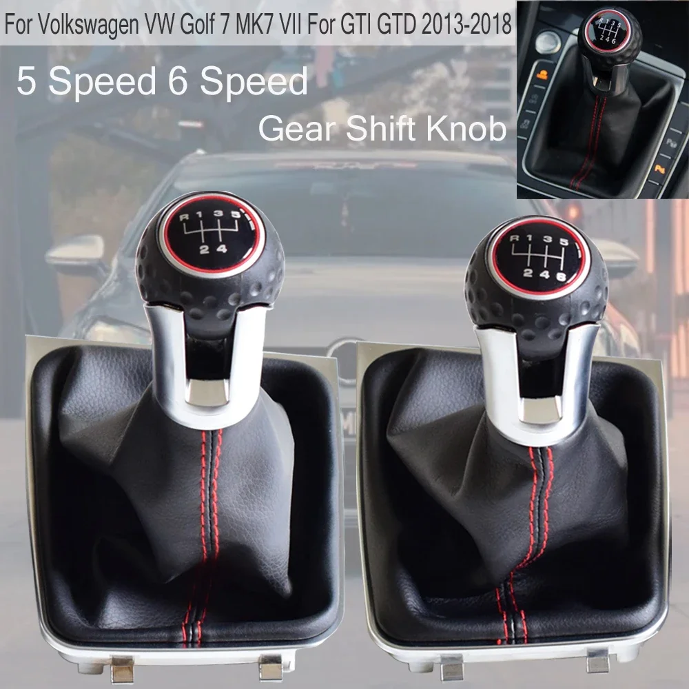 New Styling For Volkswagen VW Golf 7 A7 MK7 VII For GTI GTD 2013-18 Manual 5/6 Speed Gear Shift Stick Lever HandBall Gaiter Boot