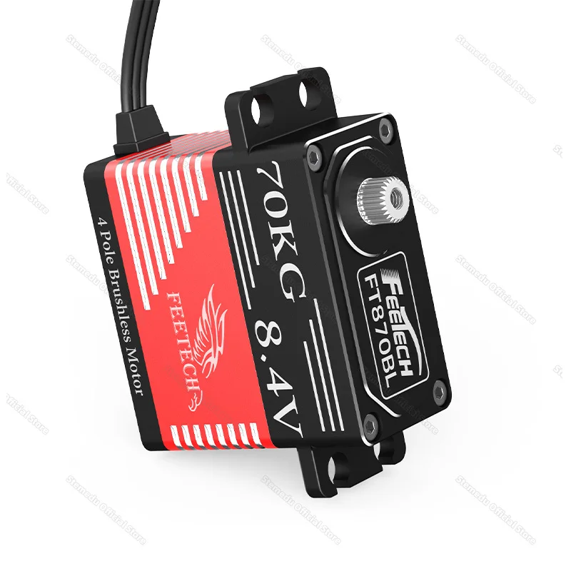 Feetech 7.4V 70kg Digital 180 Degree 0.142s All-aluminum Titanium Gear Dual-pole Brushless Programmable Servo for Robot RC Cars