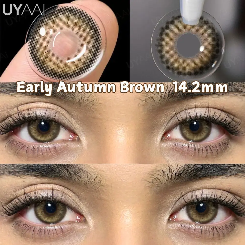 UYAAI 1 Pair Blue Colored Lenses Beauty Green Eye Color Lenses Gray Lenses Korean Lenses Natual Brown Lens Makeup Green Lens
