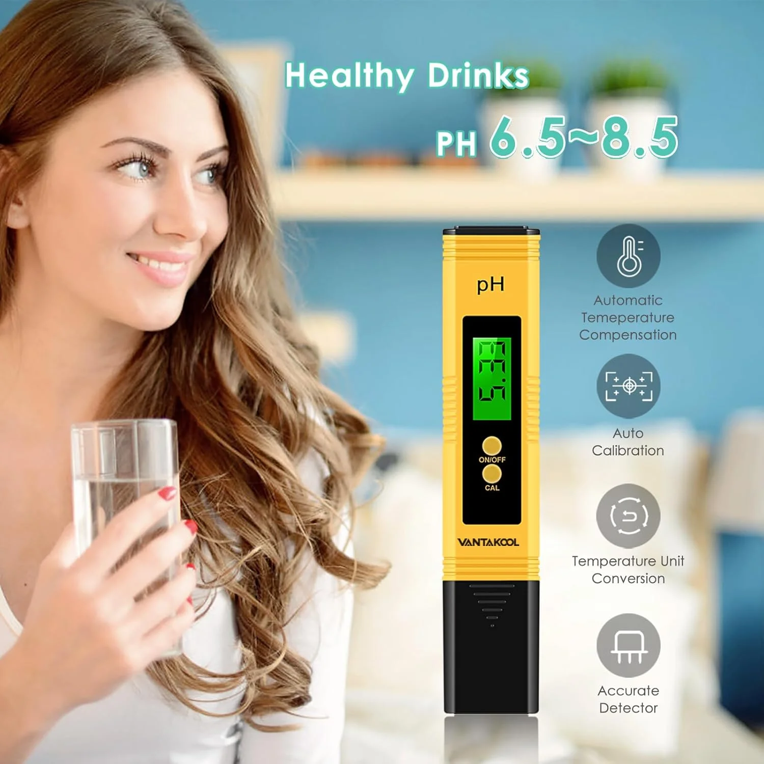 PH-Meter mit 0,01 Hoher Präzision für Wasserqualitätstests mit Messbereich 0-14, Geeignet für Aquarien und Schwimmbäder – Detail 6