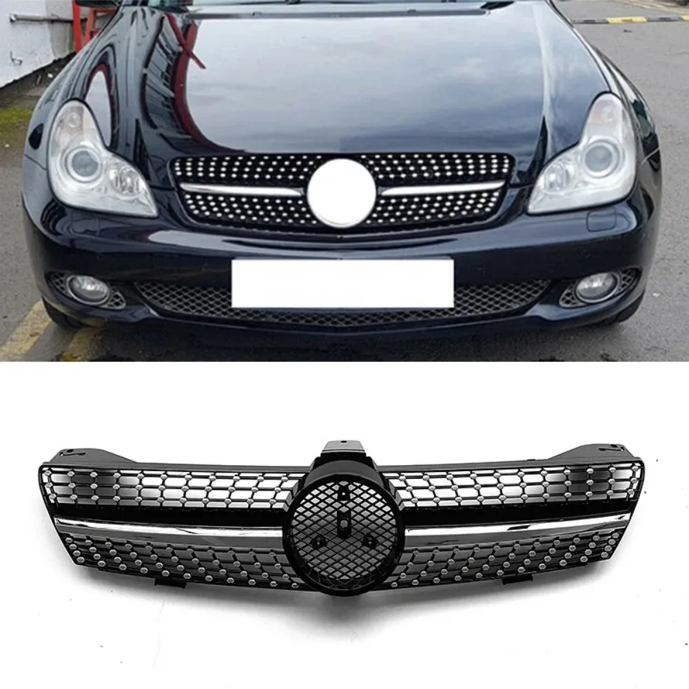 

Front Bumper Grille Grill For Mercedes-Benz CLS-Class W219 CLS350 CLS500 CLS550 CLS55 CLS63 AMG 2005-2008 Diamonds Style Grills