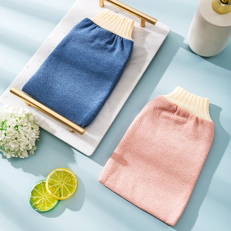 

Bathing Scrub Exfoliating Glove Body Back Scrub Dead Skin Facial Shower Gloves Durable Double Side Body Deep Cleansing Glove