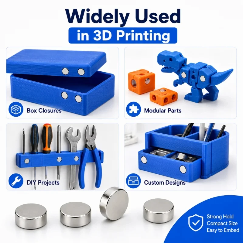 4x2mm N35 NdFeB Magnets for 3D Printing – Round Permanent Magnetic Kit, DIY Model Tools & 3D Printer Accessories