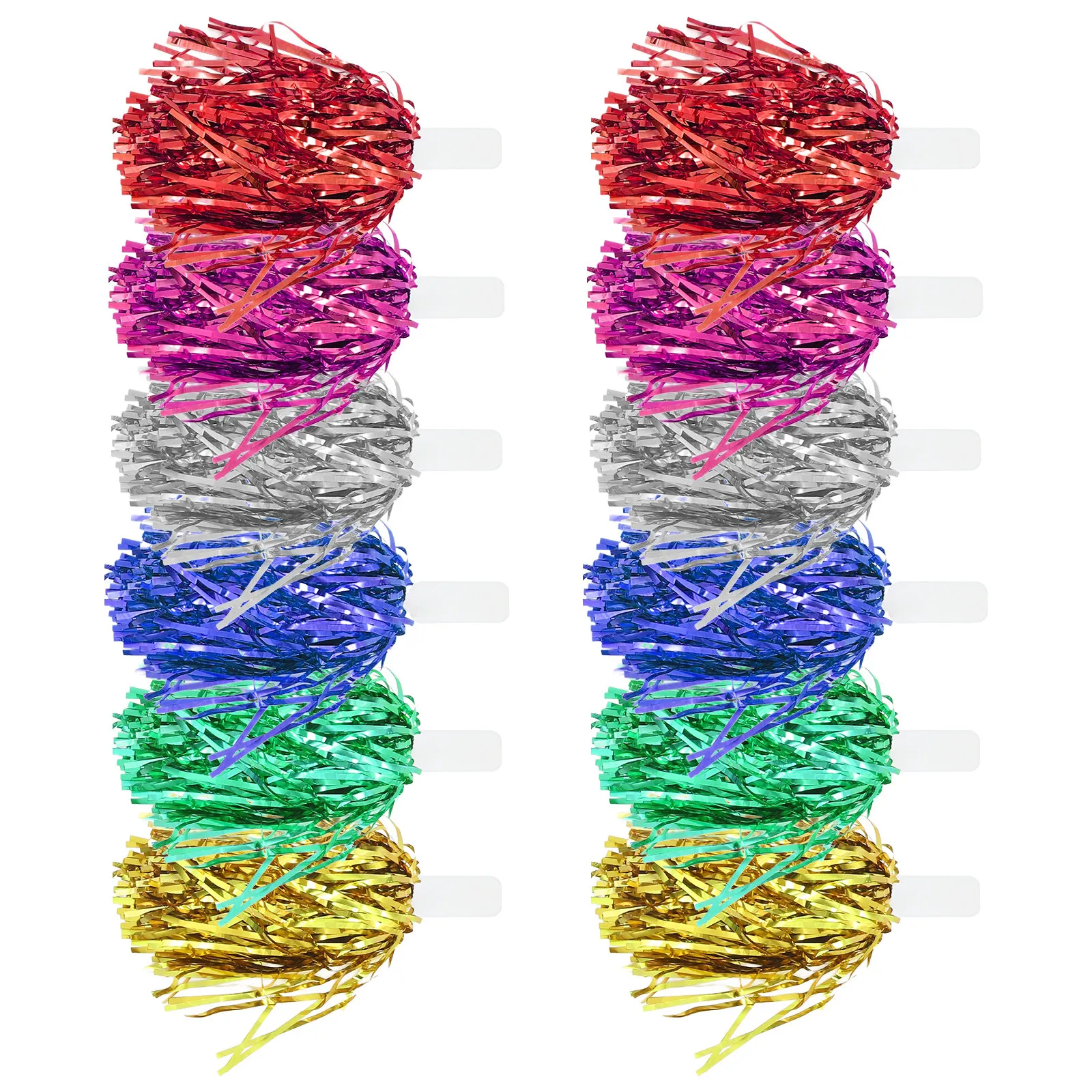 12Pcs Cheer Pom Poms for Cheering Squad Players Dancers Audiences Portable Compact Bright Non-Fading Pe Pom Poms Cheerleading