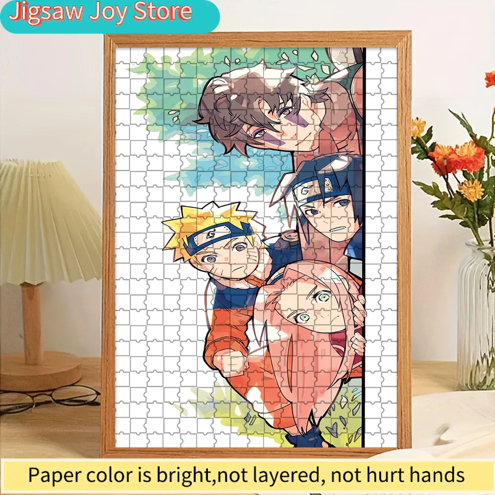 

High Quality Paper Jigsaw Puzzle Anime Team 7 Characters with Leaf Village Headband Vivid Color Printed Premium Recycled Paper P