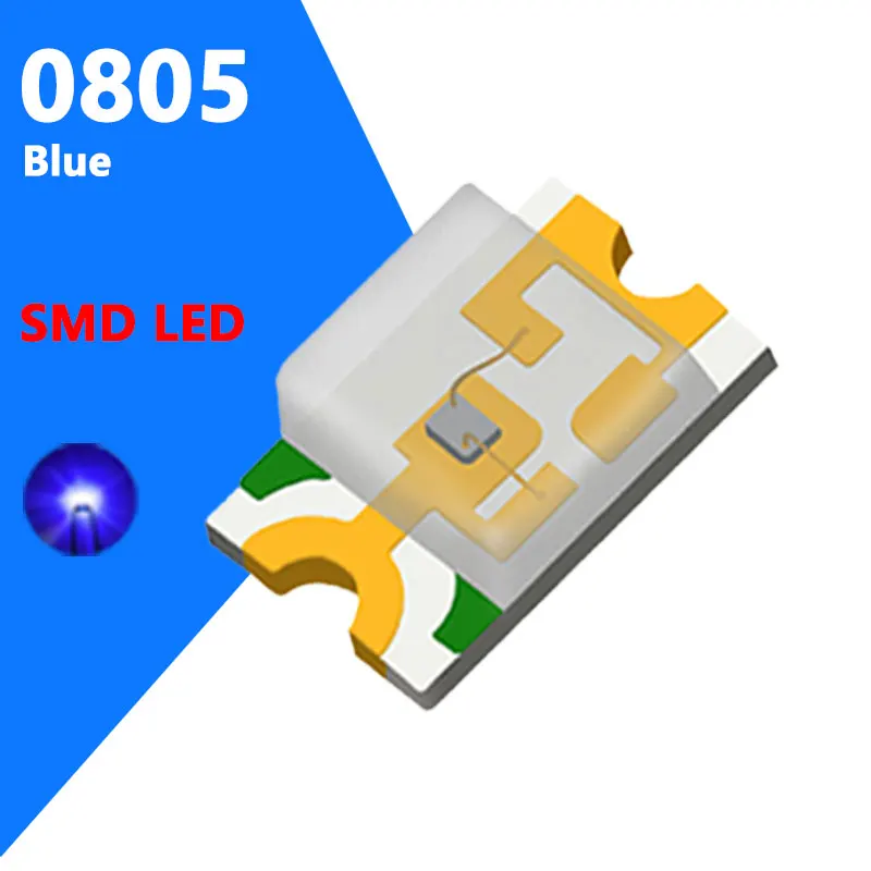 100pcs 0805 Multi color SMD Led Surface Mounted Purple Ice blue Red White Light-emitting XL-2012UVA Diode