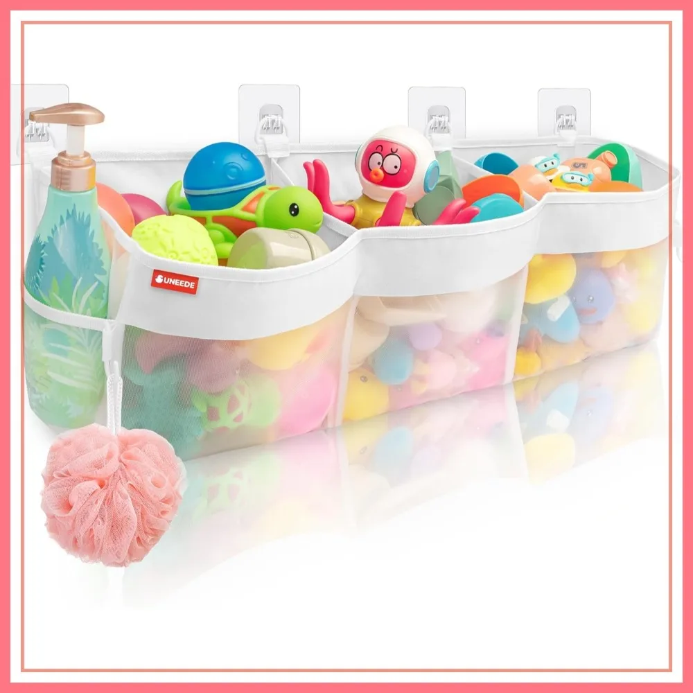 

4.95 Gal Horizontal Mesh Bath Toy Organizer, Quick Dry Tub Storage, Extra Large Capacity