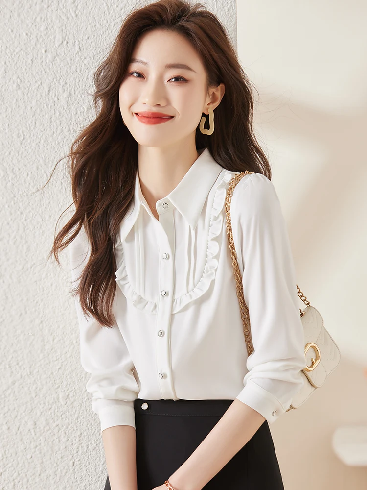 

White Base Layer irt Women's Faion Early Spring New Long Sve Top Ele Design Sensation Profional irt