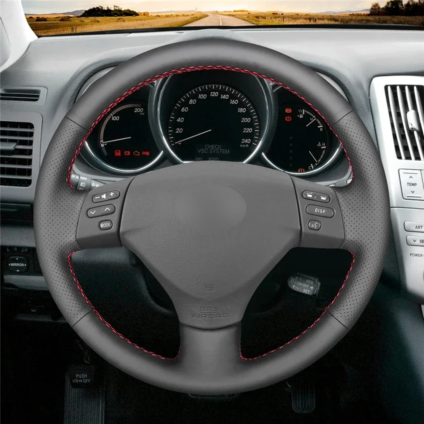 

DIY Black Genuine Leather Car Steering Wheel Cover For Lexus RX330 RX400h RX400 2004 2005 2006 2007 Car Accessories