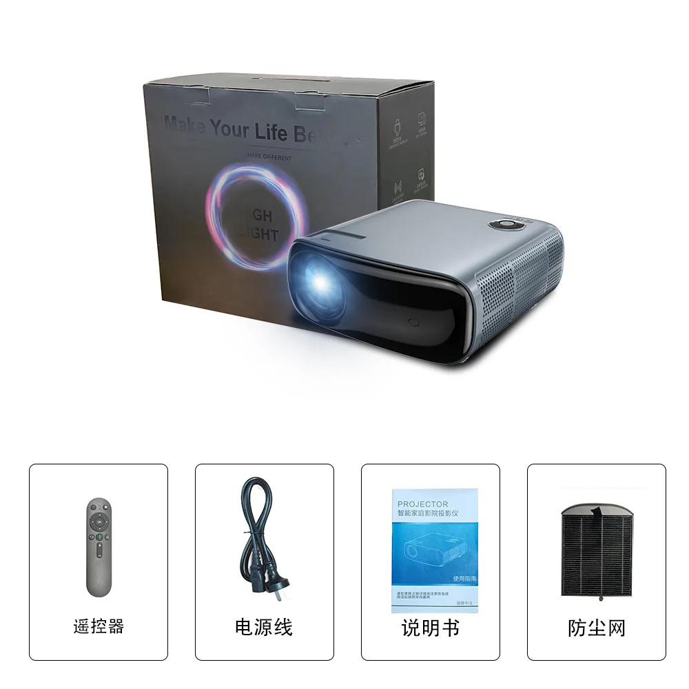 

A70 projector commercial office supports 4K high brightness LED screen Android voice mini home projector