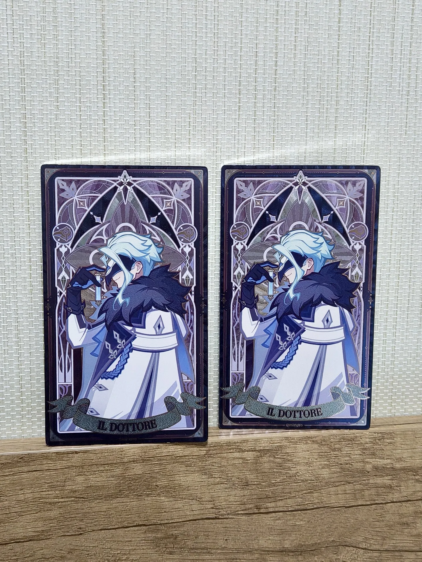 

In Stock Genshin Impact Frost Trace Flame Fatui Plate-Iridescent Collectible Featuring Dottore Refractive Card Sign