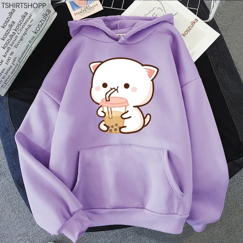 Kawaii Buu Dudu พิมพ์ลายการ์ตูนฤดูหนาวเสื้อผ้าผู้หญิงฮาราจูกุแขนยาว hoodie ลำลอง Y2k เสื้อกันหนาวชุดวอร์มผู้ชาย