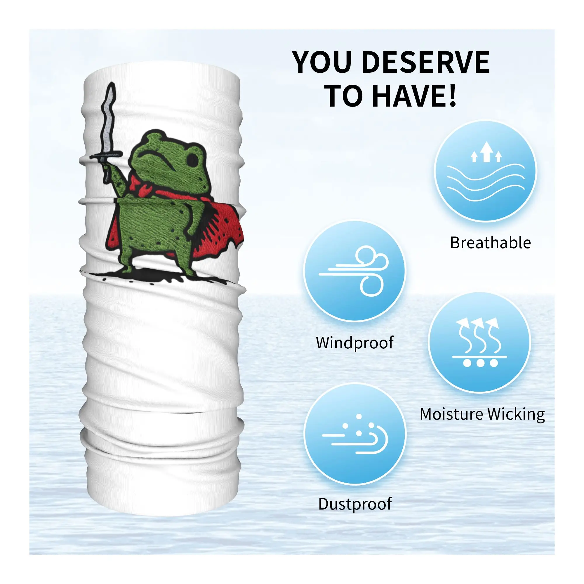 Huzzah Frog Cute Knight Meme Bandana Neck Cover Printed Funny Sword Fantasy Balaclavas Face Mask Scarf Multi-use Headband Adult - view 4